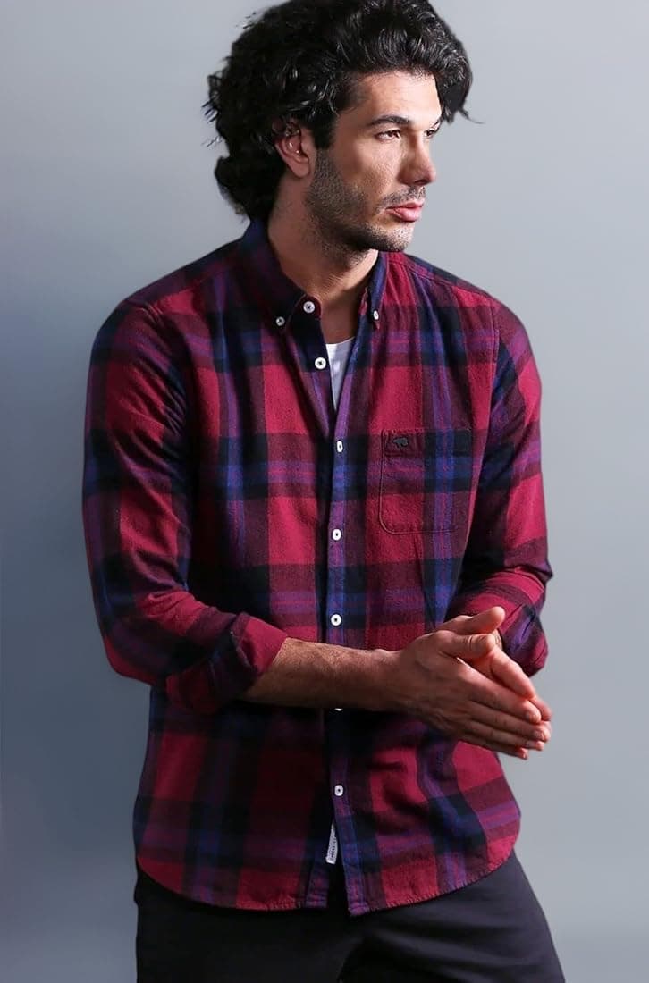 Rustic Maroon Plaid Shirt
