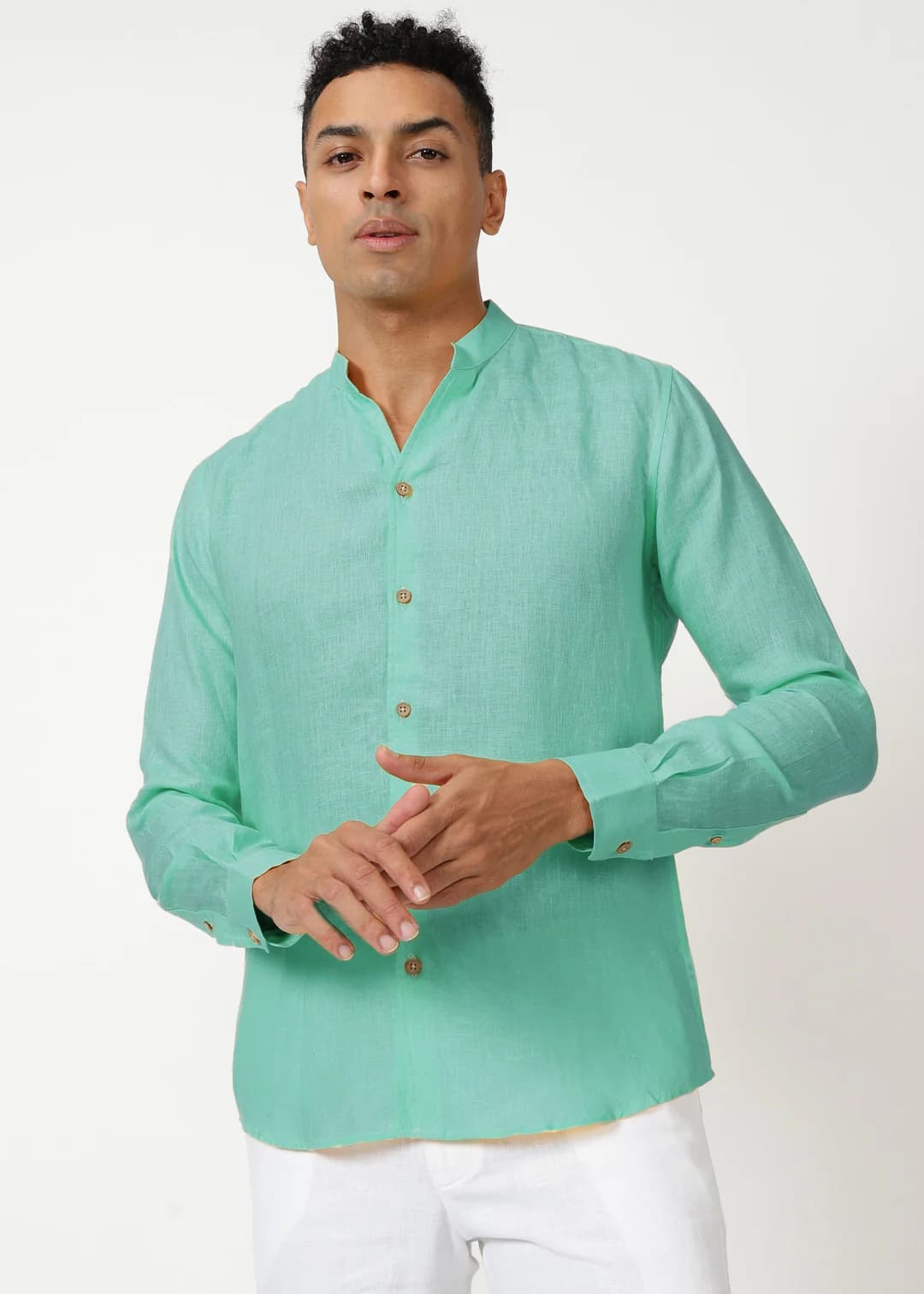 Glacier Mint Linen Shirt