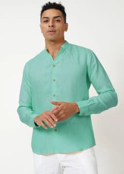 Glacier Mint Linen Shirt thumbnail 1