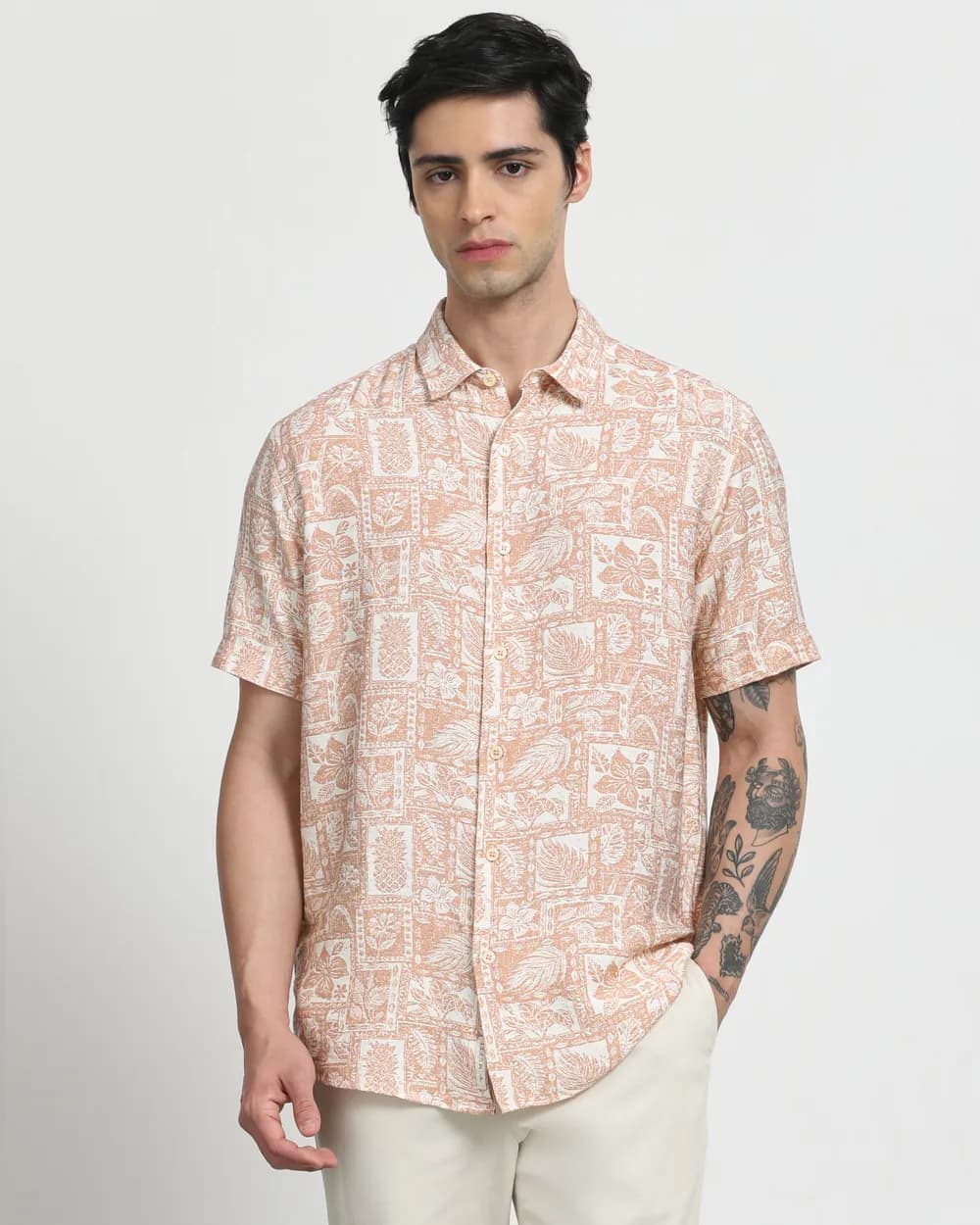 Tropical Leaf Printed Shirt